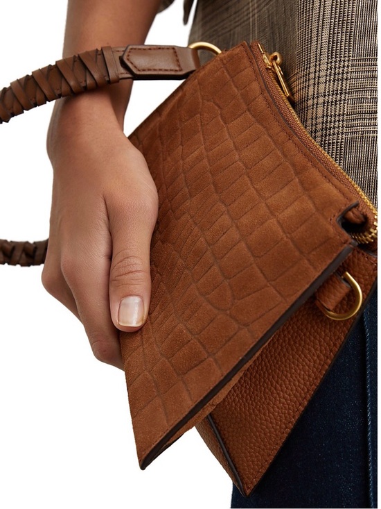 Reiss Handbags - REISS Women’s Suede & Leather Shoulder Bag